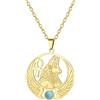 EUEAVAN Collana egizia Anubis Ankh Croce Dea Iside Ala Scarabeo Wicca Pagano Pendente in pietra preziosa Amuleto con potere magico Antico Egitto Mitologia dei dei Gioielli Regalo Donna Uomo (Oro)