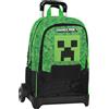 PANINI SCUOLA Minecraft Zaino Scuola Organizzato con Trolley Staccabile Pixel
