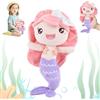 Yesmoyhe Sirena Stuffed Plush, Sirena Bambola Peluche del Cartoni Animati, Figure Peluche, Miglior Regalo per Bambini e Fan (Viola)