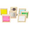 Set di 7 Blocchi Da Costruzione in Legno per Bambine, Geometria, Sensorialità,