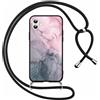 Foonary Cover con Cordino per Apple iPhone 16 Plus 6,7, Custodia con Laccio Collana Tracolla Aesthetic Disegni Morbido TPU Necklace Regolabile Protettiva Corda Case per iPhone 16 Plus, Marmo 4