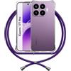 ANFAIRLACE Cover Cordino Compatibile con Xiaomi 17T Pro, Viola | Custodia Laccio Trasparente Silicone Morbido Regolabile Antiurto Rinforza Angoli Cuscino d'Aria Chiaro Case