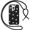 Foonary Cover con Cordino per Apple iPhone 11 Pro Max 6,5, Custodia con Laccio Collana Tracolla Aesthetic Smile Disegni Antiurto Necklace Regolabile Protettiva Corda Case per iPhone 11 ProMax, Fiori 1