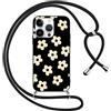Foonary Cover con Cordino per Apple iPhone 11 Pro Max 6,5, Custodia con Laccio Collana Tracolla Aesthetic Disegni Antiurto TPU Necklace Regolabile Protettiva Corda Case per iPhone 11 Pro Max, Fiore 2