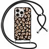 Foonary Cover con Cordino per Apple iPhone 14 Pro Max 6,7, Custodia con Laccio Collana Tracolla Aesthetic Antiurto TPU Necklace Regolabile Protettiva Corda Case per iPhone 14 Pro Max, Leopardato4