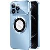 CASEOKO Custodia magnetica per iPhone 12/13/14/15/16 Pro Max, compatibile con MagSafe, protezione completa dell'obiettivo della fotocamera, protezione contro le cadute di grado militare (blu, iPhone