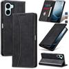 Jasonyu Cover per Oppo A6 5G/4G/A6X 5G/4G/A6K Flip Custodia in Pelle PU, Cover a Libro Portafoglio, Funzione Supporto, Magnetica, Slot Schede, TPU Bumper Caso Custodia (Nero)