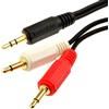 kenable 3,5 mm Stereo AUX Jack A Doppio Mono 3,5 mm Jack Spine rame disossigenato cavo audio placcato Oro 1 m [1 metro/1m]