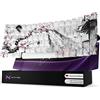 Nyfter - Premium Sakura Keycaps ISO 60% e 75% Custom Keycabs Layout ISO per tastiere meccaniche (Sakura White, 75%)