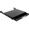 Tecmojo 1U Cassetto Rack, Montaggio su Rack da 19 Pollici, Chiudibile a Chiave con Supporto Posteriore, Portata 10kg, con Aperture per l'Inserimento e la Gestione dei Cavi, Nero