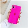 SSASMEU Custodia per telefono color neon fluorescente per iPhone 16, 15, 14, 13, 12 Mini, 11 Pro Max, XS X, XR, 7, 8 Plus, SE 3, trasparente, morbida, in TPU, rosa, per iPhone 16 ProMax