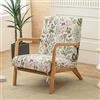 FANSU Copripoltrona con Braccioli in Legno, Copripoltrona 1 Posto Elasticizzato con Cerniera, Elegante Coprisedie con Schienale Moderna Lavabile Fodera per Soggiorno, Sala Lettura (Farfalla)