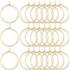 SUNNYCLUE 1 Scatola da 120 Pezzi di Ciondoli per Bicchieri da Vino Placcati in Oro 18k da 15mm Anelli A Cerchio per Orecchini 316 cerCHIS Rotondi in Acciaio Inossidabile per Segnabicchieri per La C