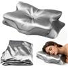 RNPKZ Federe in raso per cuscini in memory foam, cuscino ortopedico in seta, con chiusura lampo, delicato sulla pelle e morbido, lavabile in lavatrice (63 x 38 x 14 cm, argento)