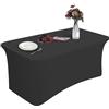 HXMJIED Tovaglia elastica per tavolo rettangolare, 183 x 76 x 76 cm, nera, elasticizzata per tavoli rettangolari, in spandex, copertura per tavolo pieghevole per la decorazione della casa