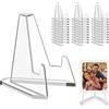 FANXIYA Set di 30 Supporti per Carte in Acrilico, Cavalletti da Esposizione con Base Triangolare, Espositore Supporto per Foto, Carte, Monete, Medaglie, Cartoline e Oggetti da Collezione
