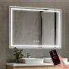 Simusi 80x100cm Specchio Bagno con Luce LED e Bluetooth, Specchio da Parete Antideflagrante con Luminosità Regolabile，3 Colori Luce, IP44 impermeabile, vetro temperato, Orizzontale/Verticale