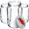 KADAX grandi barattoli in vetro 900ml Ø82 lamponi - tappo a vite ermetico, per conserve, sottaceti, verdure lacto-fermentate e marmellate fatte in casa