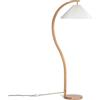 LEDKIA LIGHTING LEDKIA Lampada da Terra Legno Luanda Bianco | Design Naturale Curvo | E27 220-240V AC | IP20 Interno | Legno e PC Rinforzato | Alta 1465mm