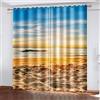 MUDUH Tenda Oscurante Termica Isolante - Tenda Oscuranti Con Occhielli Per Camera Da Letto E Soggiorno Decorazione Da Finestre Stampati In Scenario Occidentale Della Spiaggia Dell'Oceano 3D 150X160cm (LxA)