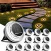 Uwithm 12 Pezzi Luci Solari da Giardino, IP65 Impermeabili Faretti Sepolta Solari a Led da Esterno, Lampade Faretto Solare con effetti ombra, luci giardino solari per Prato Vialetto Strade,Bianca Calda