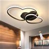 FUMIMID LED Lampada Da Soffitto Dimmerabile Plafoniera Forma Di Cuore Lampada Da Soggiorno Moderna Con Telecomando Metallo Lampadario Per Camera Dei Bambini Ragazzi Ragazze Cameretta Cucina,Nero,50cm