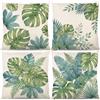 Bigqin Set Di 4 Federe In Lino Con Motivo Monstera, Federe Cuscino A Forma Di Pianta Estiva, Decorazioni Festive Per Divano, Soggiorno, Camera Da Letto - 45 X 45 Cm
