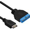 Thzzhnno Cavo di prolunga USB 3.0 19/20 pin Maschio a USB 3.1 tipo E Maschio intestazione cavo adattatore per scheda madre 0,3M