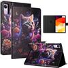 LSPCASA Protettiva Cover Compatibile Con Xiaomi Redmi Pad SE 11 Pollici PU Materiale Cover Redmi Pad SE/23073RPBFG Con Slot Per Carte TPU Custodia, Gatto soriano