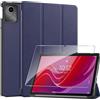 Rojeuinn Cover per Lenovo Tab M11 2024 11 inches custodie+1 Pezzi Vetro Temperato,Gomma Protezione Protettivo,Ultra Sottile Antiurto Anti-Graffio TPU Flessibile Case-Blue