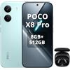 XIAOMI POCO X8 Pro Smartphone 8+512GB,processore Dimensity 8500-Ultra,batteria da 6500 mAh,sensore Sony IMX882 da 50 MP con OIS,fotocamera da 50 MP,Verde,incluso cuffie smart incluse Nero