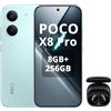 XIAOMI POCO X8 Pro Smartphone 8+256GB,processore Dimensity 8500-Ultra,batteria da 6500 mAh,sensore Sony IMX882 da 50 MP con OIS,fotocamera da 50 MP,Verde,incluso cuffie smart incluse Nero