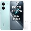 XIAOMI POCO X8 Pro Smartphone 8+512GB,processore Dimensity 8500-Ultra,batteria da 6500 mAh,sensore Sony IMX882 da 50 MP con OIS,fotocamera da 50 MP,Verde,Con caricatore da 120 W
