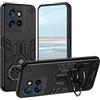 UPLAI Cover per Motorola Edge 50 Neo/Moto ThinkPhone 25, Ultra Sottile Grado Militare Antiurto Armatura Custodia con Anello Metallo Kickstand, Premio PC + TPU Bumper Durevole Caso.Nero