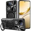 UPLAI Cover per VIVO V50 5G / VIVO V50e 5G, Ultra Sottile Antiurto Armatura Custodia con Diapositiva Telecamera Cover e Magnetica Kickstand, Premio PC+TPU Durevole Caso.Nero