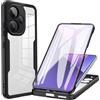 UPLAI Trasparente Cover per Xiaomi Redmi Note 13 Pro+ Plus 5G, 360° Grado Militare Antiurto Custodia con Protezione Schermo Integrata, Ultra Sottile PC + TPU Stylish Caso. Nero