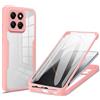 UPLAI Trasparente Cover per Honor 400 Smart, 360° Grado Militare Antiurto Custodia con Protezione Schermo Integrata, Ultra Sottile PC + TPU Stylish Caso. Rosa