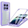 UPLAI Trasparente Cover per Xiaomi Redmi Note 15 Pro 5G, 360° Grado Militare Antiurto Custodia con Protezione Schermo Integrata, Ultra Sottile PC + TPU Stylish Caso. Viola