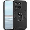 UPLAI Cover per Motorola Edge 60 Fusion, Ultra Sottile Grado Militare Antiurto Armatura Custodia con Magnetica Ring Kickstand, Premio PC + TPU Bumper Durevole Caso. Nero