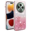 UPLAI Cover Glitter per OPPO Reno 12F 4G/Reno 12 FS(Reno12 F 5G), Ultra Sottile Antiurto Custodia Brillare con Bordo Elettrolitico, Trasparente TPU Silicone Elegante Ragazze Caso. Rosa