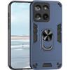 UPLAI Cover per Motorola Edge 60 Fusion, Ultra Sottile Grado Militare Antiurto Armatura Custodia con Magnetica Ring Kickstand, Premio PC + TPU Bumper Durevole Caso. Blu