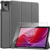 Rojeuinn Cover per Lenovo Tab M11 2024 11 inches custodie+1 Pezzi Vetro Temperato,Gomma Protezione Protettivo,Ultra Sottile Antiurto Anti-Graffio TPU Flessibile Case-Grey