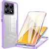 UPLAI Trasparente Cover per Xiaomi 15T 5G, 360° Grado Militare Antiurto Custodia con Protezione Schermo Integrata, Ultra Sottile PC + TPU Stylish Caso. Viola