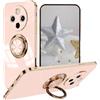 UPLAI Elegante Cover per Xiaomi Redmi 14C 4G/Poco C75/Redmi A4, Ultra Sottile Premio TPU Antiurto Custodia Insieme a Anello Cavalletto, Moda Progettazione Galvanica Caso.Rosa