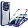 UPLAI Trasparente Cover per Xiaomi Redmi Note 15 Pro 5G, 360° Grado Militare Antiurto Custodia con Protezione Schermo Integrata, Ultra Sottile PC + TPU Stylish Caso. Blu