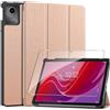 Rojeuinn Cover per Lenovo Tab M11 2024 11 inches custodie+1 Pezzi Vetro Temperato,Gomma Protezione Protettivo,Ultra Sottile Antiurto Anti-Graffio TPU Flessibile Case-Gold