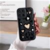 YANJIEER ESONG Cover Cuore per Xiaomi 15T Pro 5G, Custodia Sottile Silicone Motivo Leopardato Aesthetic Elegante Dolce e Moda per Ragazze Donne, Morbida in TPU Antiurto Slim Case Nero