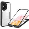UPLAI Trasparente Cover per Honor 400 Pro, 360° Grado Militare Antiurto Custodia con Protezione Schermo Integrata, Ultra Sottile PC + TPU Stylish Caso. Nero