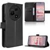 Rojeuinn Cover per TCL 60 SE Nxtpaper 5G custodie,Premium Portafoglio Magnetica Flip Case,Custodia con fibra di carbonio-Nero