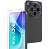 Rojeuinn cover per Vivo X300 + 1 pezzo Vetro Temperato, Proteggi schermo ultra trasparente con durezza 9H, custodia protettiva morbida anticaduta e antipolvere -Nero